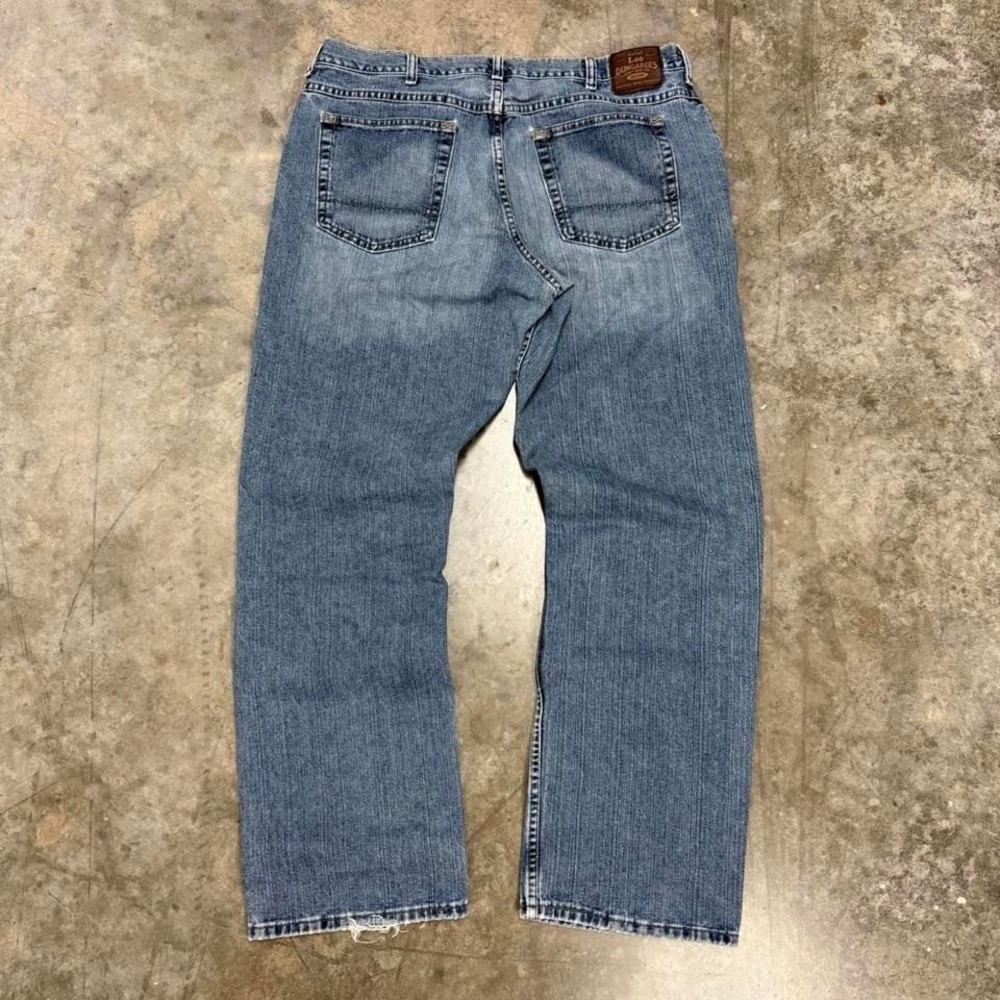 Vintage Lee‎ Dungarees Light Wash Distressed Jeans 36x31
